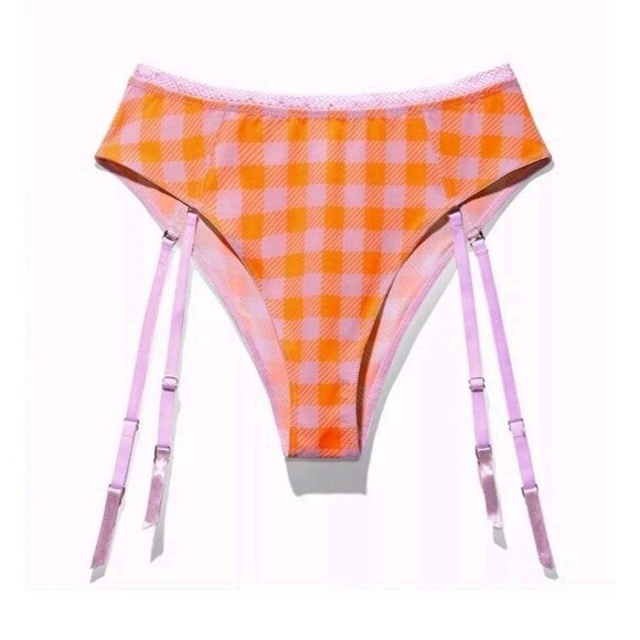 Savage Fenty Size M Gingham Remix High-Waist Cheeky Undie Garter Check’d Out NWT - Picture 2 of 9